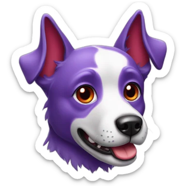 purple-dog with red eyes sticker