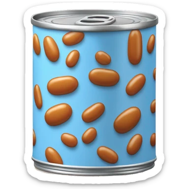 A light blue can of baked beans that looks like Heinz brand. sticker