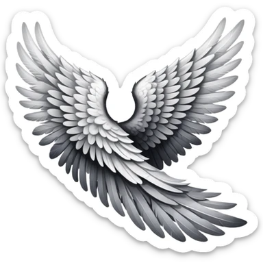 black angel wing white angel wing  sticker