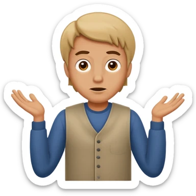 make an emoji of a man shrugging with his 2 hands sticker