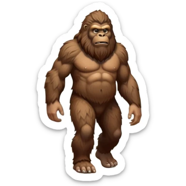 hairy bigfoot sasquatch creature walking in forest sticker