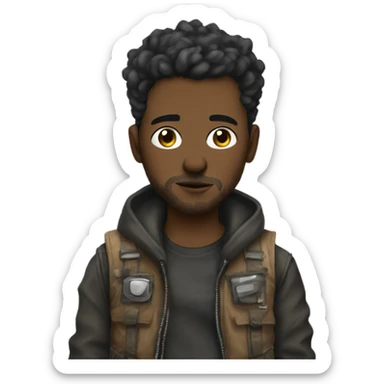 Me wearing post apocalyptic clothes sticker