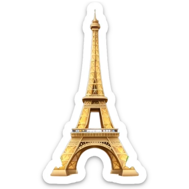 Eiffel Tower with twinkling lights, nighttime sticker