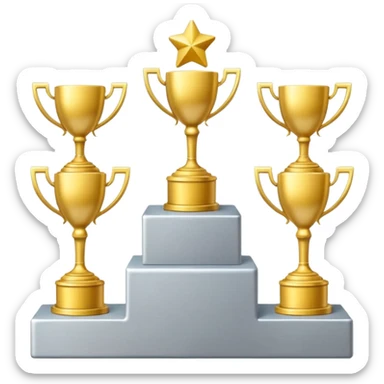 Podium with first and second place, write 1st and 2nd sticker