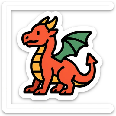 color outline icon of a dragon sticker