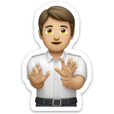 Un chico blanco con un control en la mano y en el otro sacado el dedo de la mitad sticker