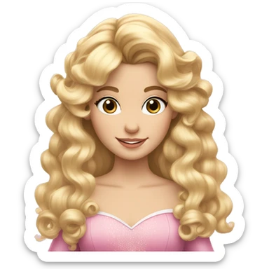 Princess Aurora blonde ringlets and bangs  sticker