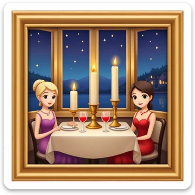 Elegant romantic candlelit restaurant, exterior view  sticker