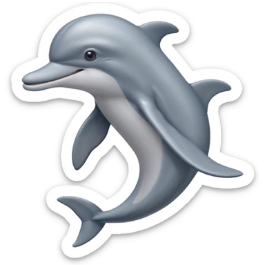 Dolphin emoji combination with a cap sticker