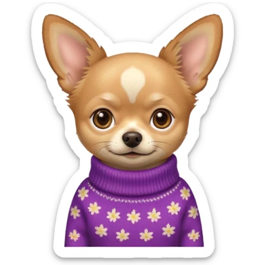 Tan chihuahua wearing a sweater sticker