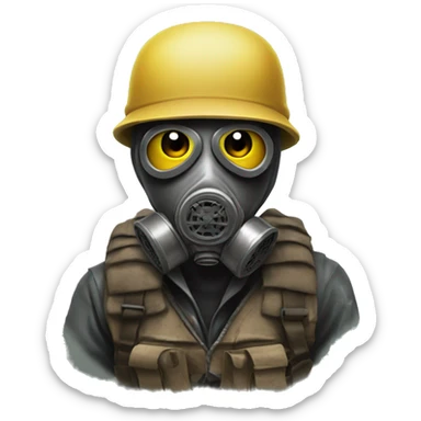 post apocalyptic survivor in gasmask sticker