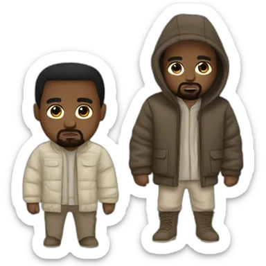 Kanye West with a Quebec costume sticker