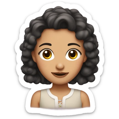 Une fille brune bouclée avec cicatrice au sourcils  sticker