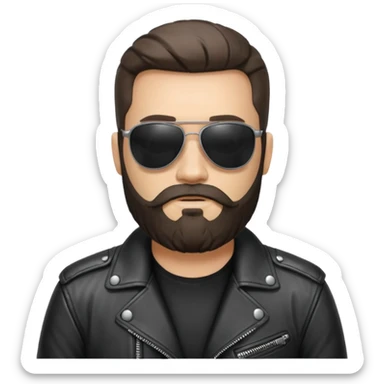 biker gang with sunglass guy bearded sticker