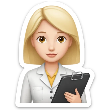 HR assistant, person with clipboard sticker