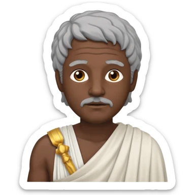 ancient greek writer with dark skin and grey hair sticker