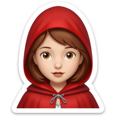 little red riding hood with brown hair 10 years old girl sticker