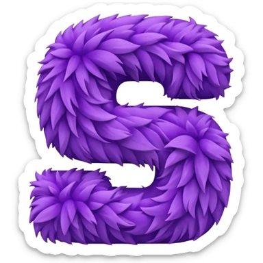 The fluffy letter S is purple in color sticker