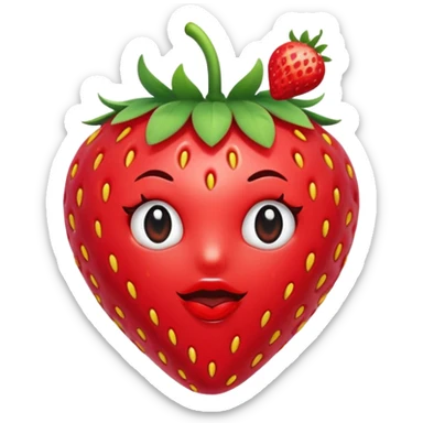 strawberry 🍓 and red kiss 💋 fashioned stylish little emoji for “slay” reaction sticker