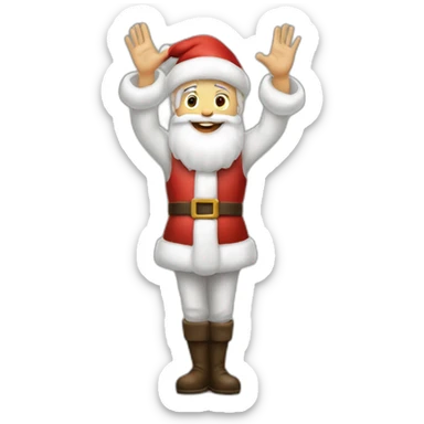 Full height Actively gesturing with hands pale skin Santa Claus sticker