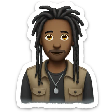 Man with dreads sticker
