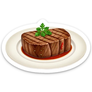 fancy steak on a fancy fine dining plate sticker