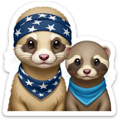 These two animals look like they run the streets — ferret and seal, dripped out in shades and bandanas, repping their squad  sticker