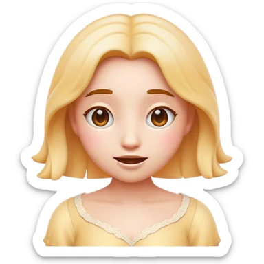 Cinematic Realistic Am√©lie Pop Culture Emoji, featuring a whimsical, charming portrayal inspired by the iconic French film rendered with delicate textures and nostalgic, soft lighting. sticker