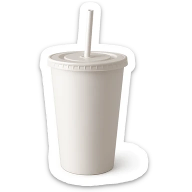 plain white soda cup from a fast food restaurant, simple, minimal details sticker