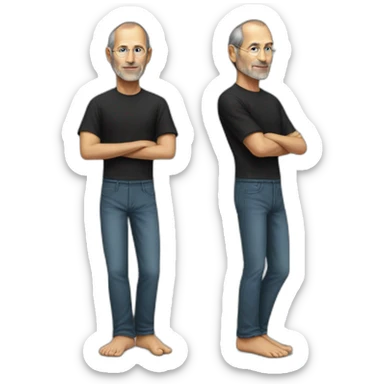 barefoot steve jobs sticker