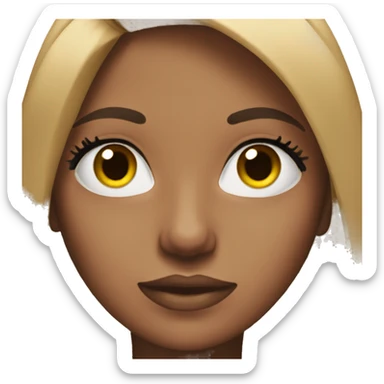 Girl with straight brunette hair and fake lashes  sticker