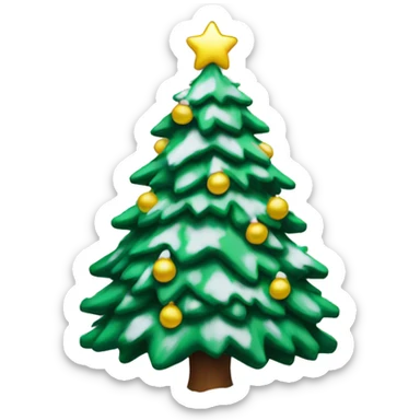 christmas tree with snow on it  sticker