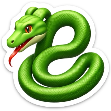 A letter E with a snake twisted around it sticker