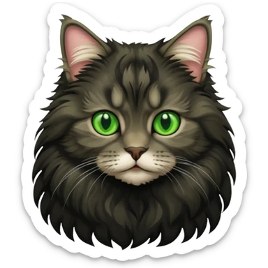 Black Mainecoon cat sticker