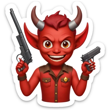 Un 👹 con una pistola en la mano  pero que sea como el emoji sticker