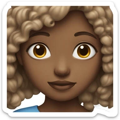 Blue eyed girl with brown hair  sticker