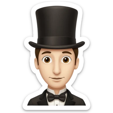 Man wearing a top hat long nose and peyot  sticker