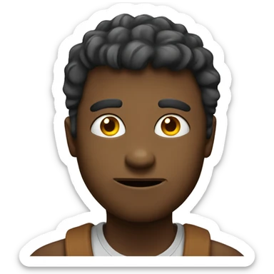 Emoji looking in destress sticker