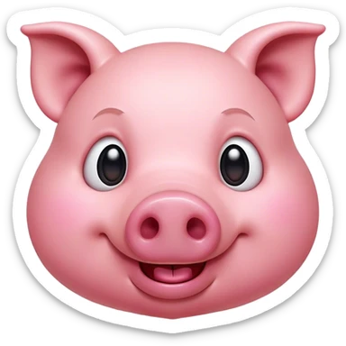 Cinematic Comical Pig Portrait Emoji, Head tilted dramatically with an exaggeratedly amused expression, featuring a striking rosy-pink hide with a playful snout and wide, expressive eyes filled with playful disbelief, Simplified yet hilariously expressive features, highly detailed, glowing with a slightly sassy glow, high shine, dramatic yet playful, stylized with an air of cheeky mischief, bright and endearing, soft glowing outline, capturing the essence of a spirited and over-the-top pig, so meme-worthy it feels like it could oink its way into internet fame instantly! sticker