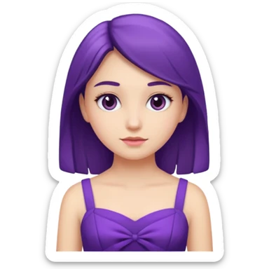 👗🧍‍♀️ merge this emojis the dress should be purple on a girl sticker