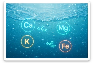 focus sull'acqua a tutto schermo e i micronutrienti contenuti in essa sticker