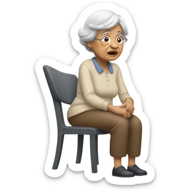 Grandma having pain in back sticker