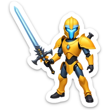 swordsmachine (ULTRAKILL) The Swordsmachine is a large, humanoid machine with a tall rectangular head. Its armor is painted yellow with black joints, with a damaged, burnt appearance that is likely caused by battling with the residents of Hell. Its eyes are on the top of its head, mismatched in positioning, which glow blue. Its lower right arm is a Shotgun, despite it having a handle and trigger. Held in its left hand is a large sword that constantly revs with the sound of a motor. As the Swordsmachine swings this sword, it glows orange and leaves behind a lingering yellow trail of light sticker