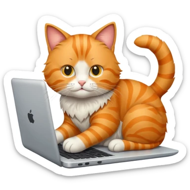 one cat repair laptop sticker
