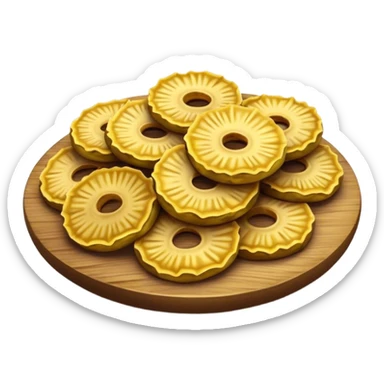 Patacones Cinematic Realistic Patacones Dish Emoji, depicted as crushed, crispy plantain discs, rendered with rich textures and dynamic, natural lighting. sticker