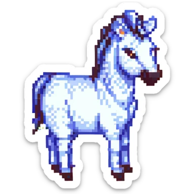 zebra pixel art style sticker