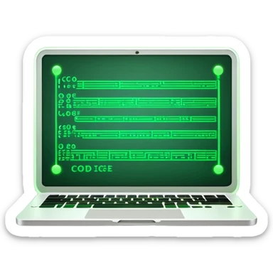 pc com codigo de programação a aparecer no ecra sticker