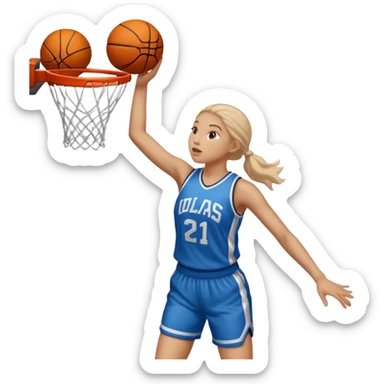 Basketball dunk girl sticker