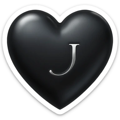 A black heart with the letter "J" in the middle sticker