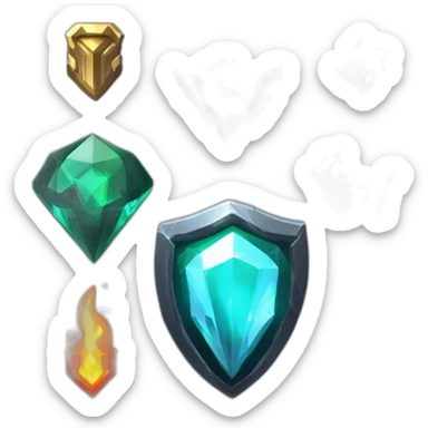 Pixel Battle Badge Winter Cold Diamond Obsidian Emerald Flame Shiny Glow Reward Legendary Unique Epic Mystery sticker